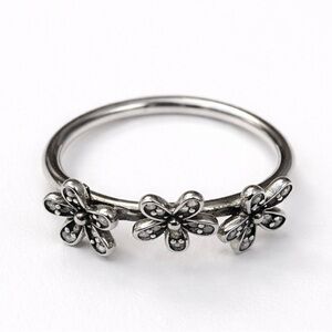 Pandora Silver Floral Ring